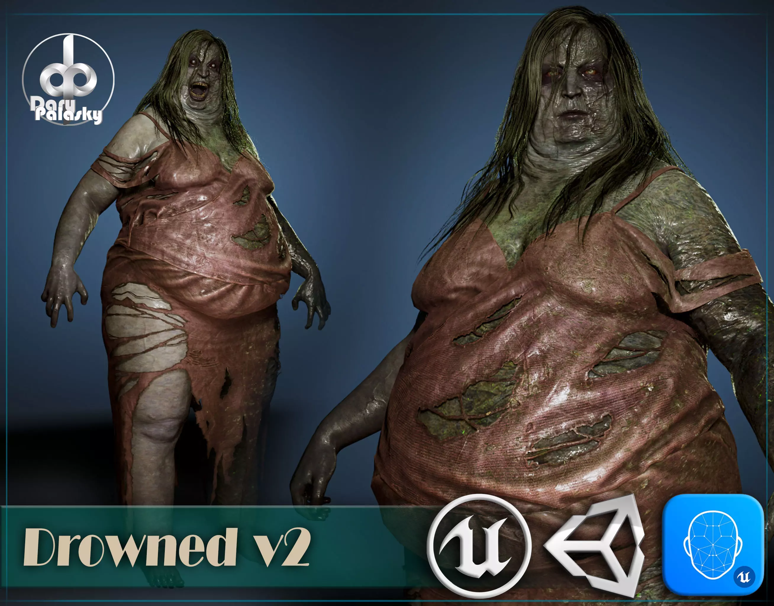 Drowned v2 Low-poly 3D model