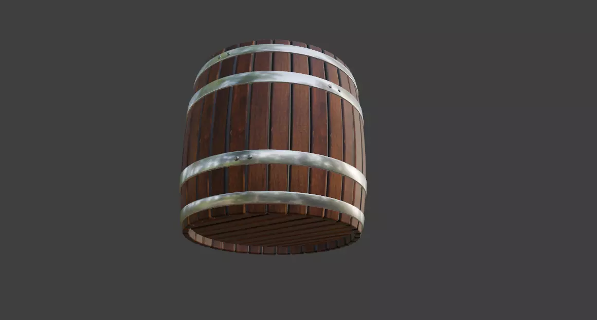 Realistic Wooden Barrel Game Ready PBR 3D Model Blender - FBX 3D model