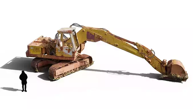 Old Broken Excavator A PBR Scan