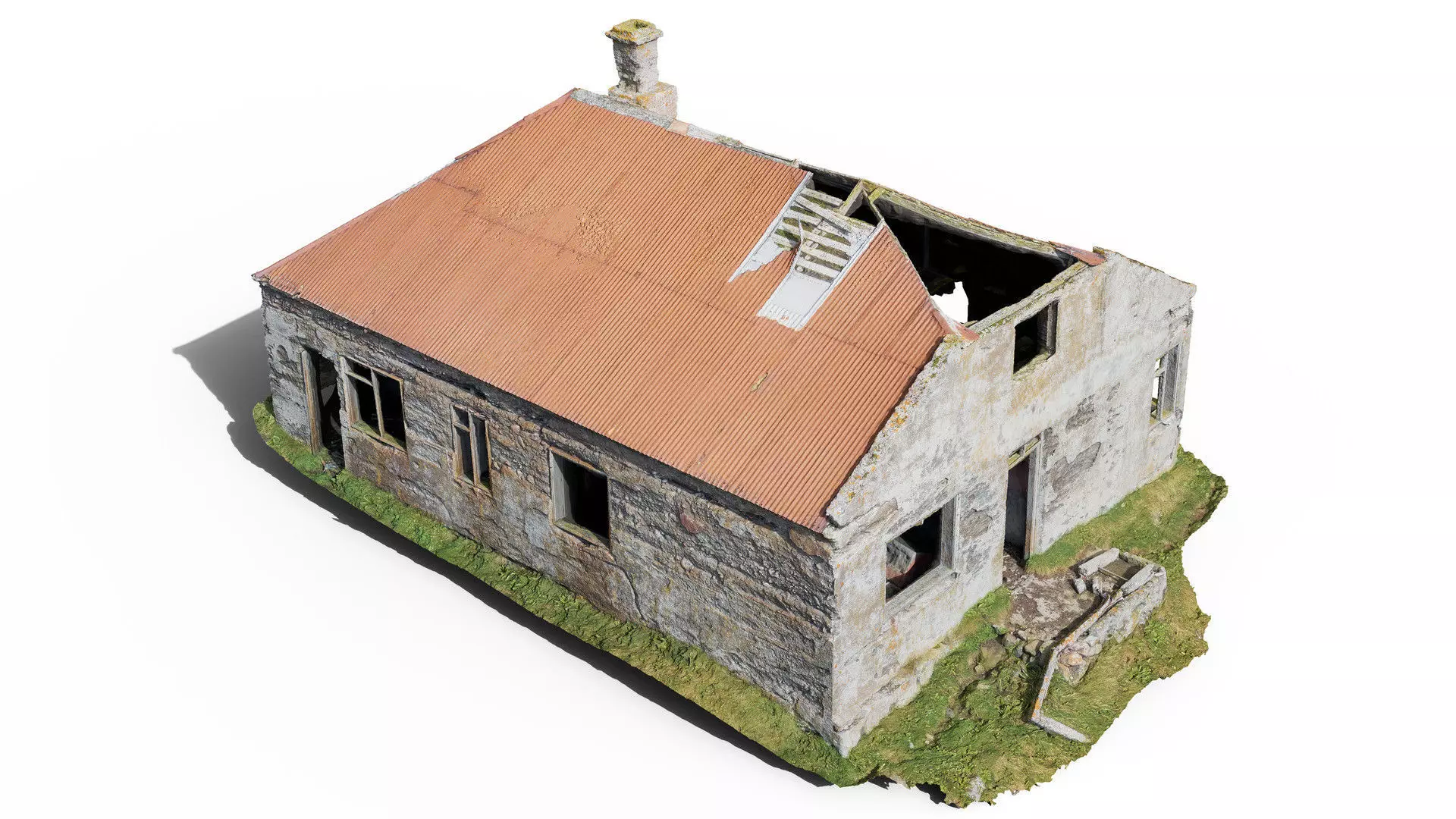 Old Farm House Low-poly 3D model