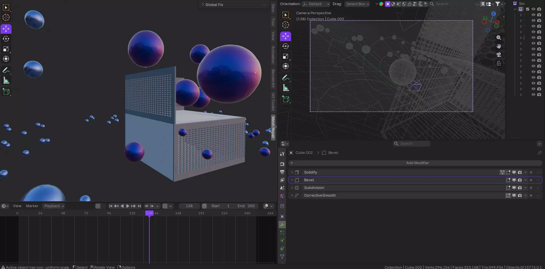Parametric Wall CGI Asset with Cam Setup 3D model