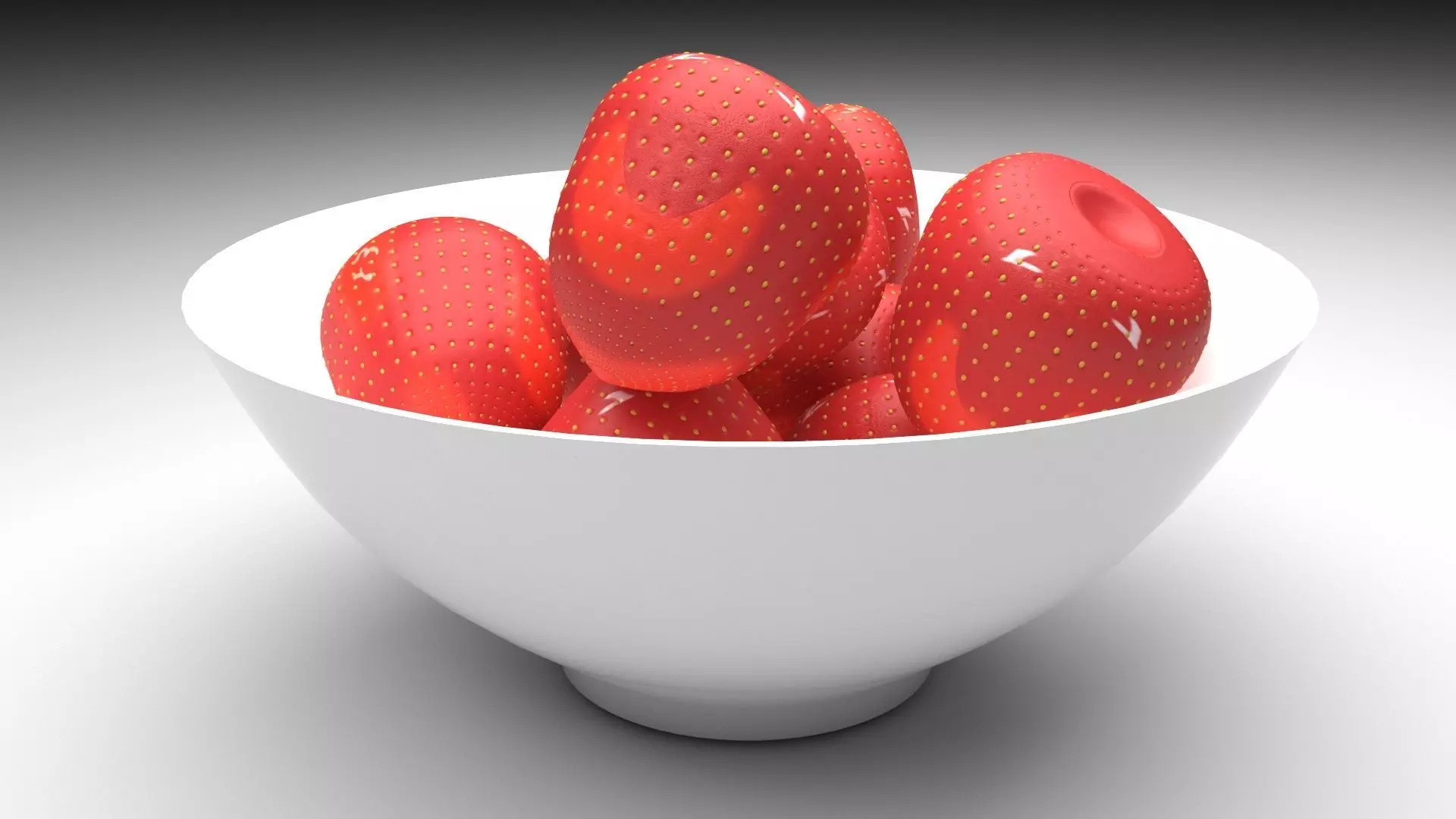 Bowl of Strawberries 3D model