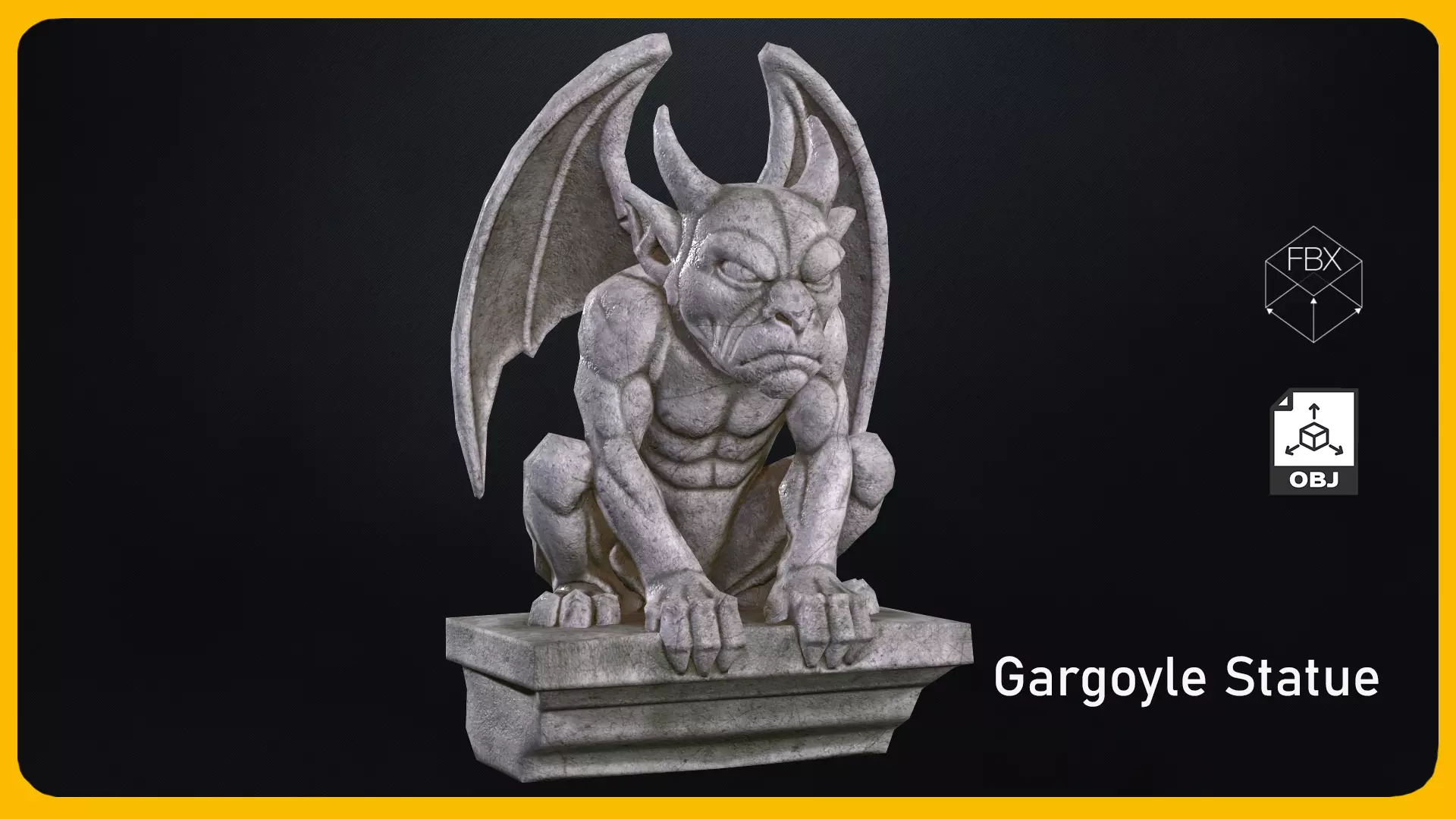 Gargoyle Statue Low-poly 3D model