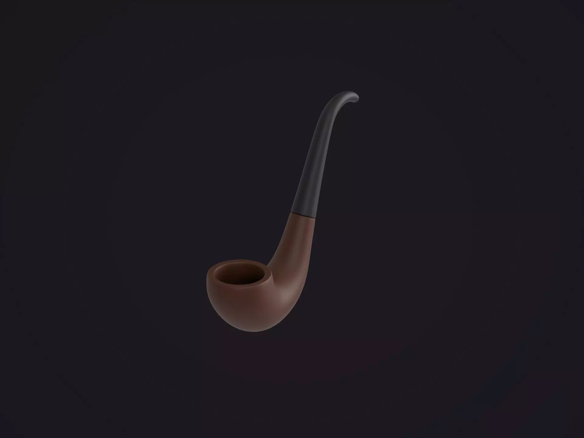 Classic Wooden Smoking Pipe 3D model