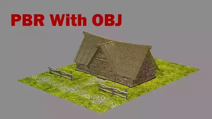 Medieval Viking House 03 Game Ready Low-poly 3D Model