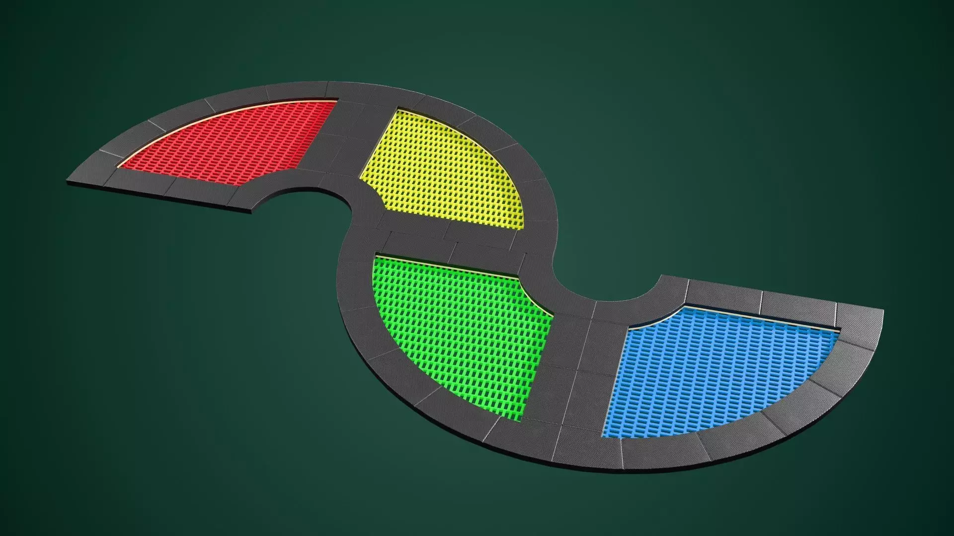 InGround Playground Trampoline Low-poly 3D model