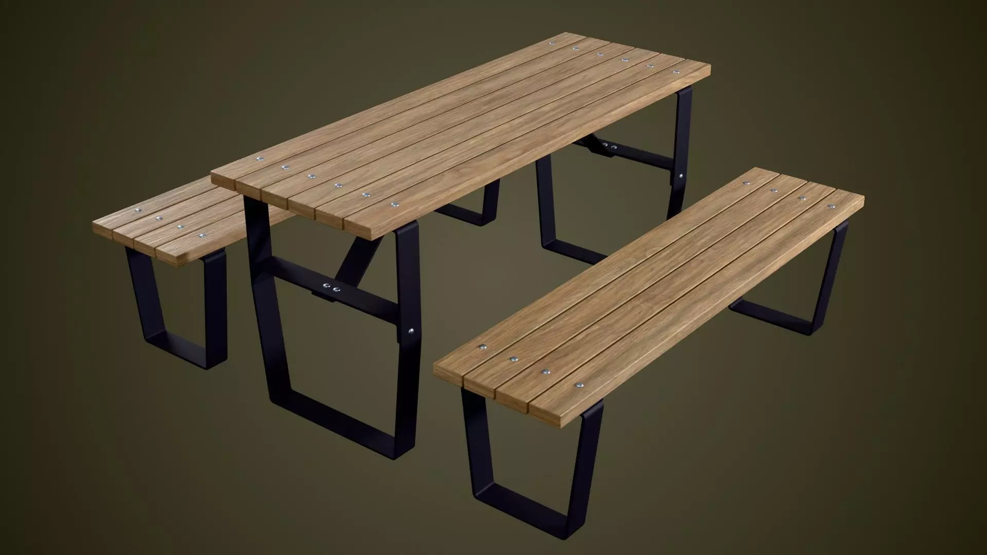 Picnic Table Low-poly 3D model