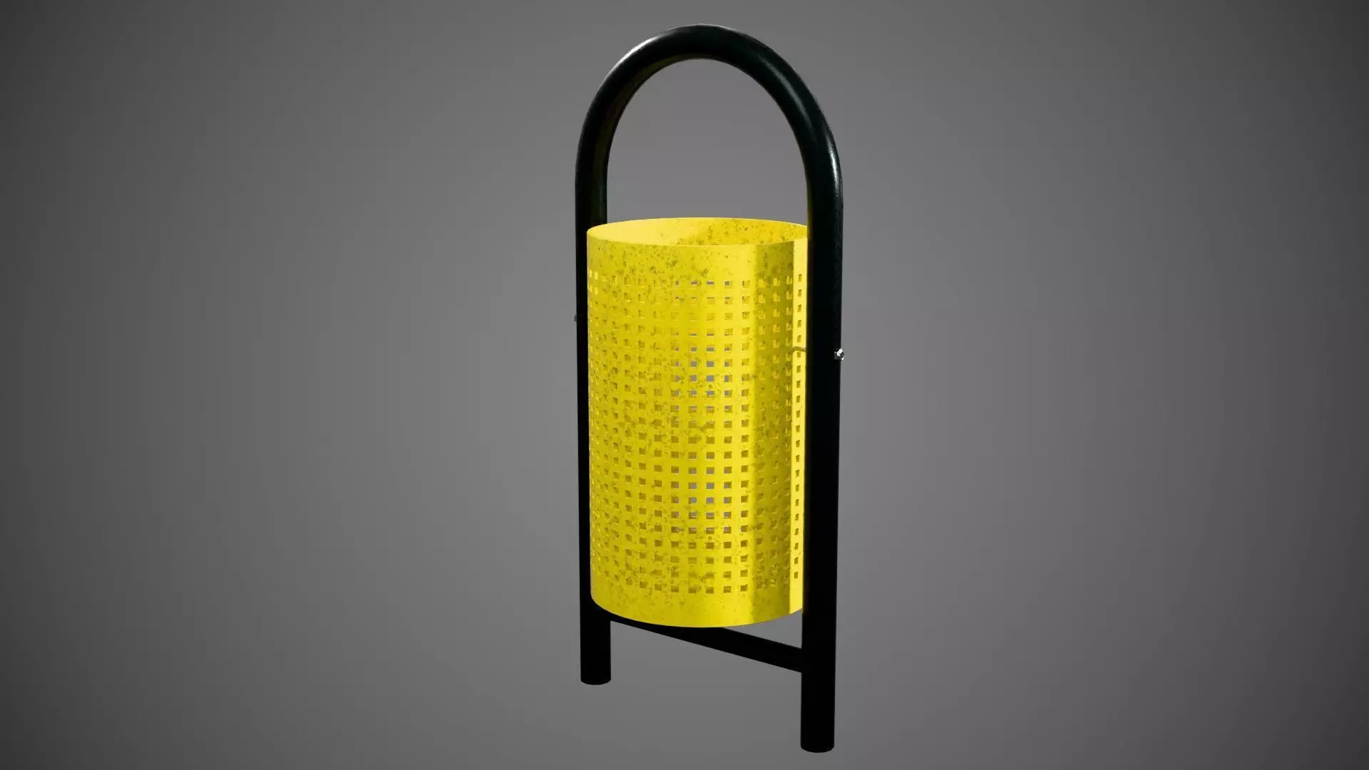 Outdoor Waste Bin Low-poly 3D model
