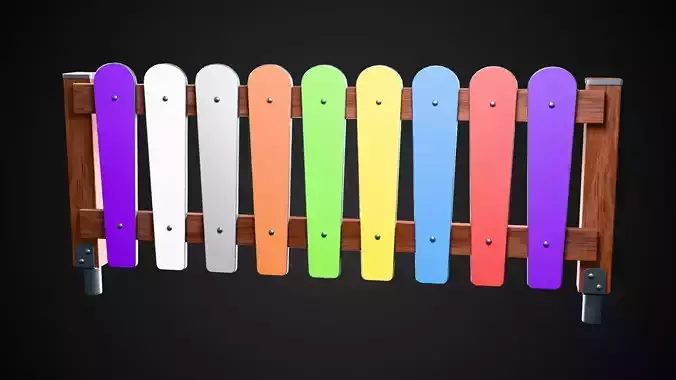 Playground Fence Low-poly 3D model