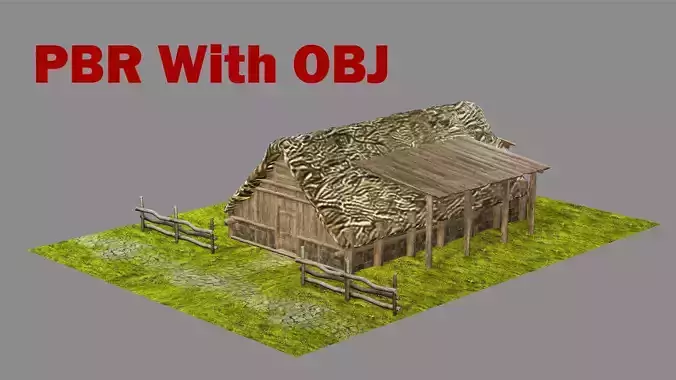 Medieval Viking House 05 Game Ready Low-poly 3D Model