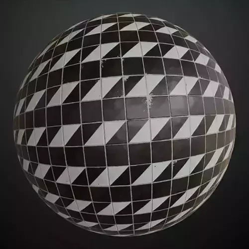 Weathered Grey Islamic Star Stone Tiles PBR Seamless Texture