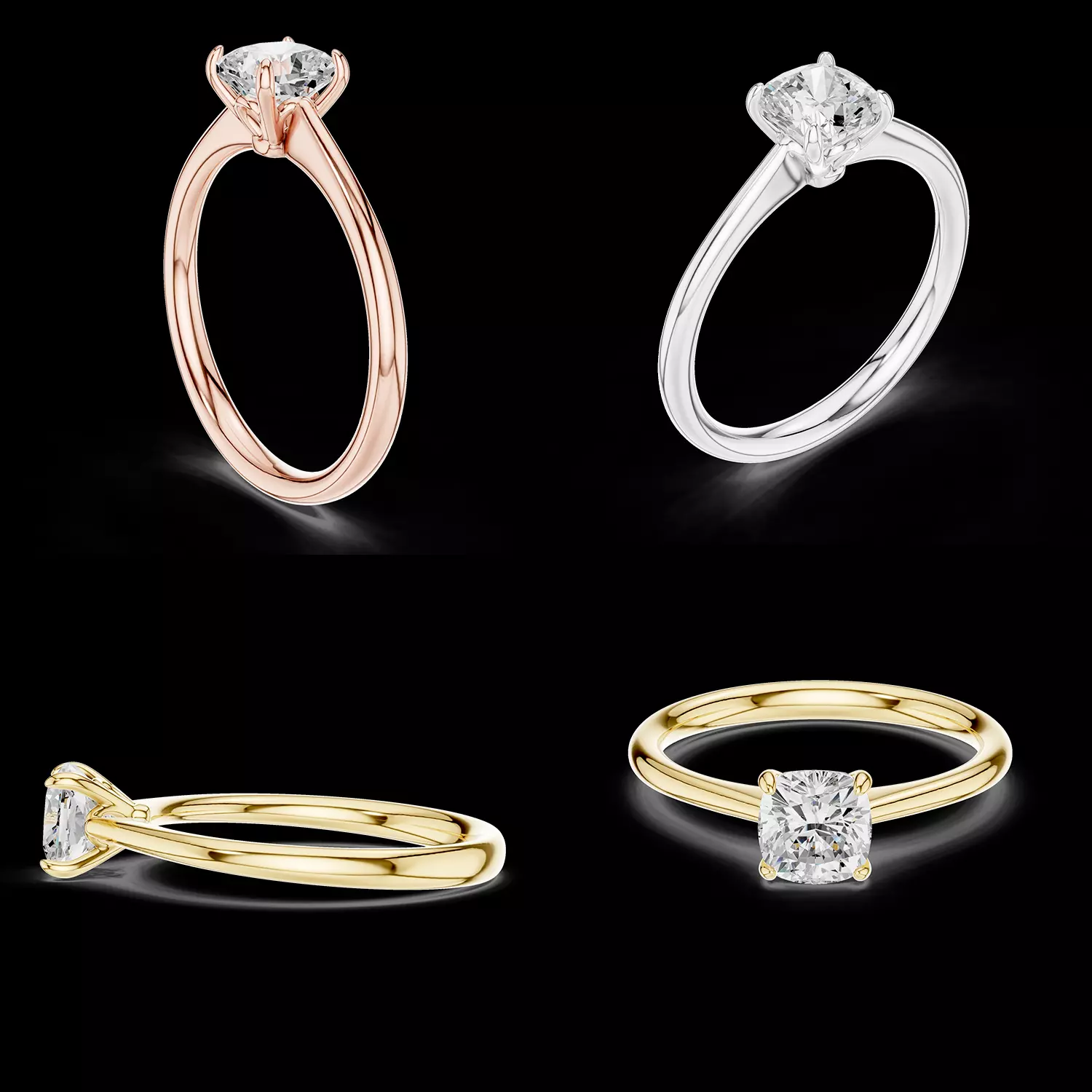 Round Solitaire Engagement Ring CAD Model 3D print model