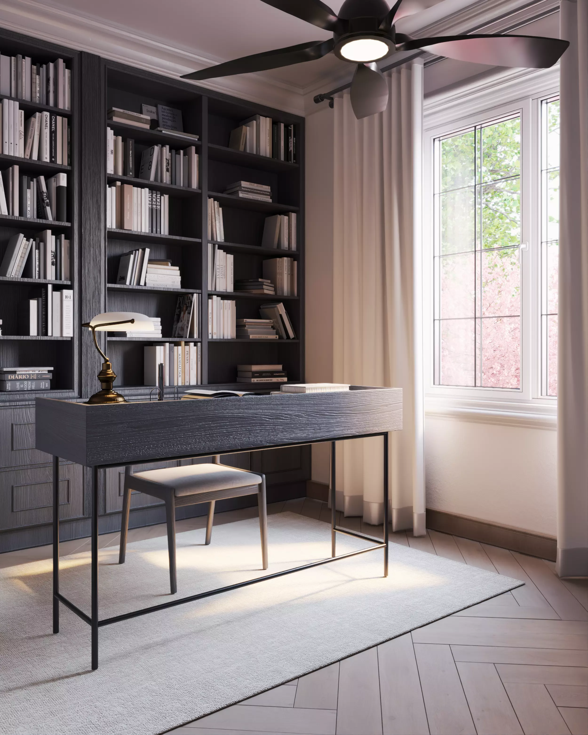 Modern Minimal Study Room - ArchViz Interior Scene 3D model