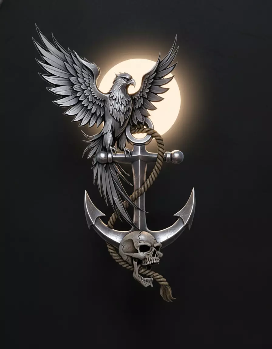Pendant Anchor Pendant Eagle Anchor Pendant Skull Anchor 3D print model