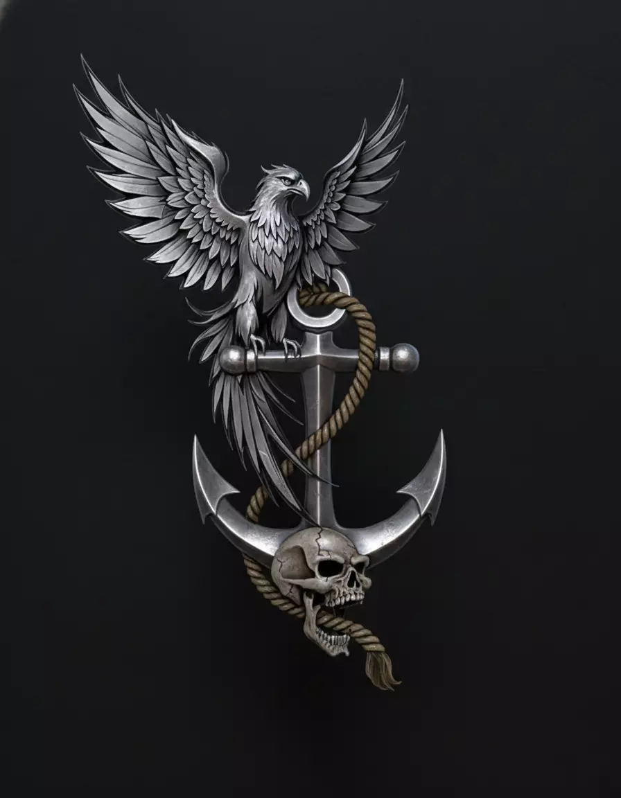 Pendant Anchor Pendant Eagle Anchor Pendant Skull Anchor 3D print model