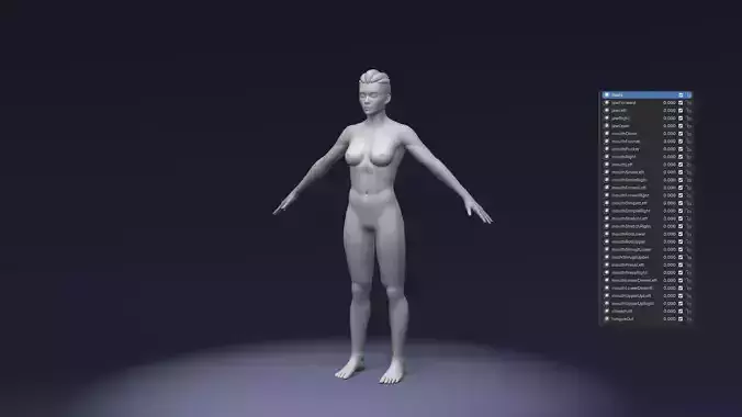 Stylized Strong Female Body Base IK FK Face Rig Animation Ready