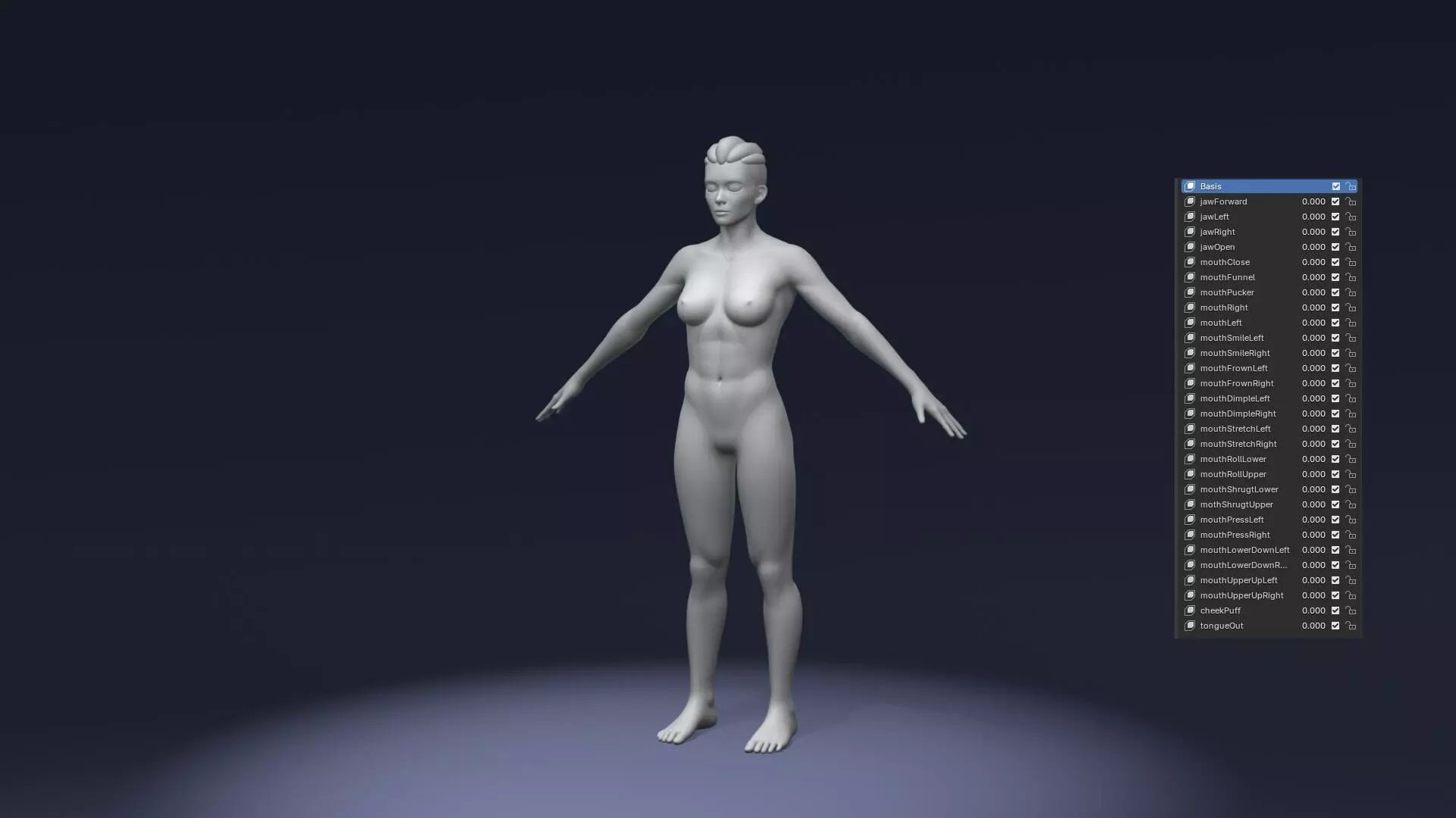 Stylized Strong Female Body Base IK FK Face Rig Animation Ready Low-poly 3D model