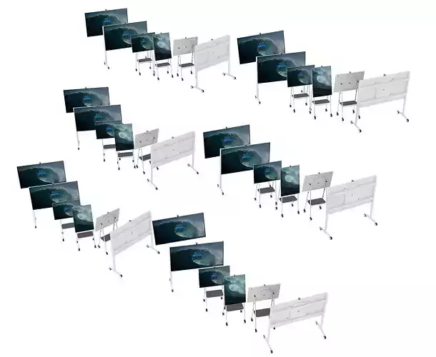 TV display screen movable stand 3D model 3D model