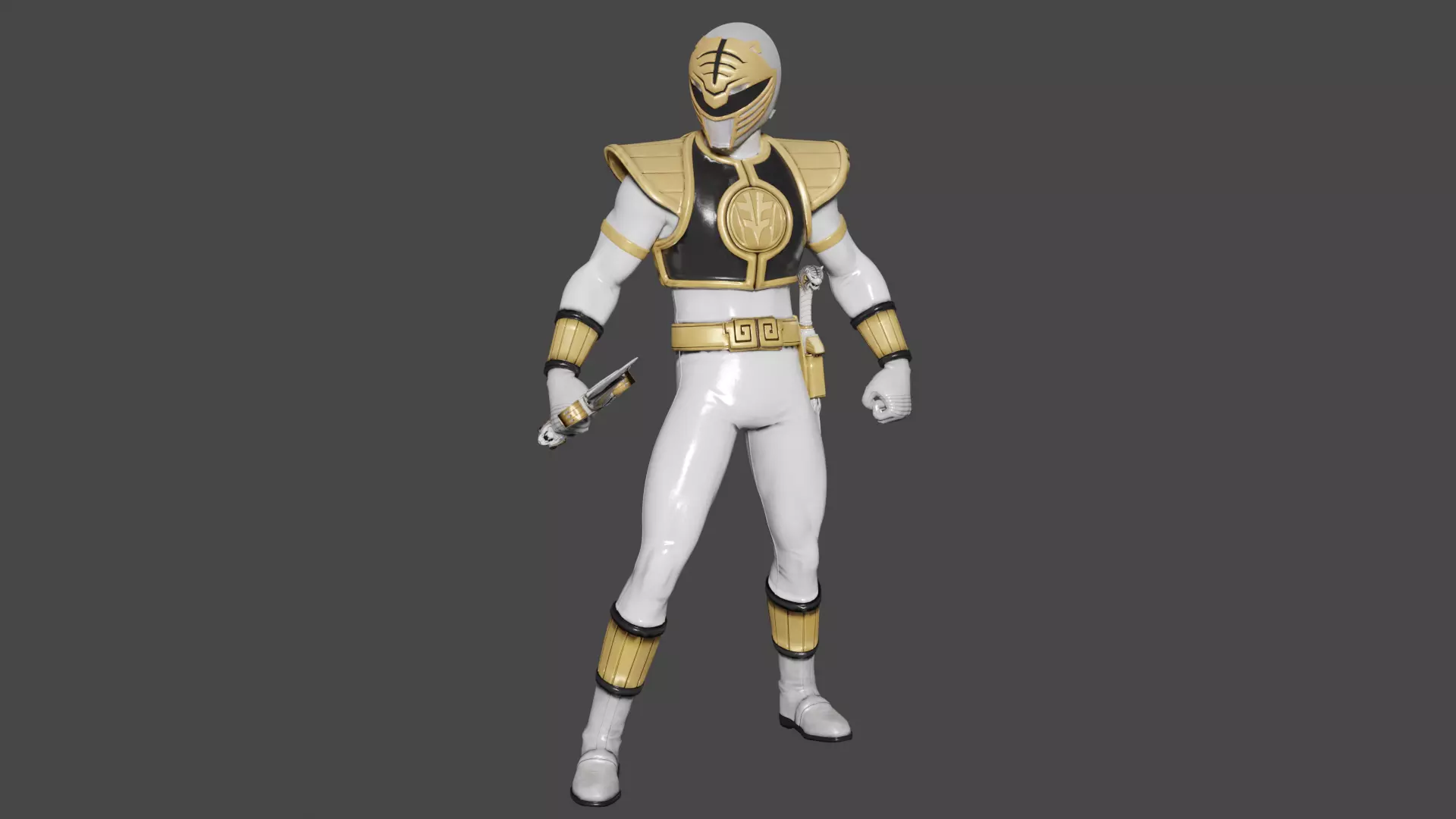 White Ranger Low-poly 3D model
