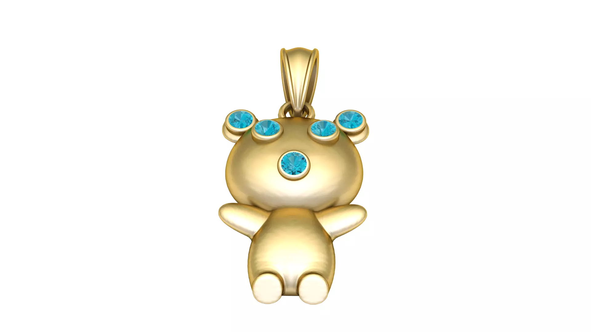 Title Cute Bear Pendant with Colored Crystal Eyes 3D print model