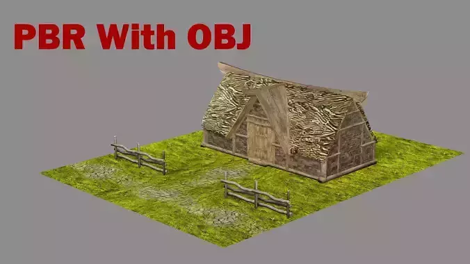Medieval Viking House 09 Game Ready Low-poly 3D Model