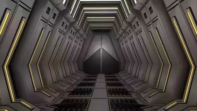 3D Sci fi Hallway free 3D model | CGTrader