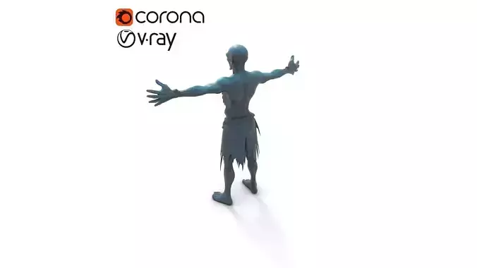 Zombie Character with Decomposed Features Low-poly 3D model 5
