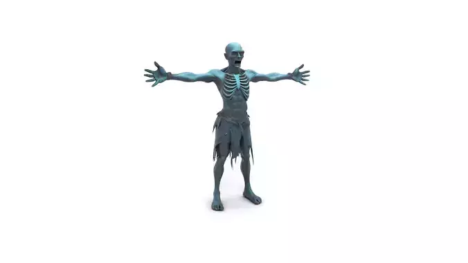 Zombie Character with Decomposed Features Low-poly 3D model 4