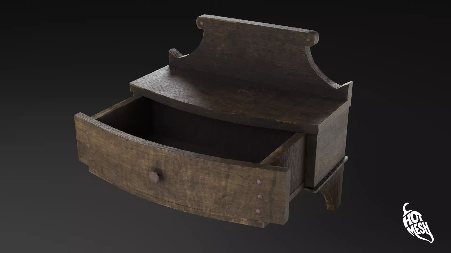 OPTIMIZED MEDIEVAL SHELF Low-poly 3D model