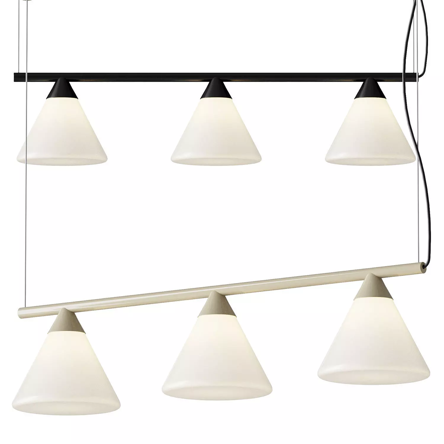 Probe OR Rail Glass Chandelier 3D model