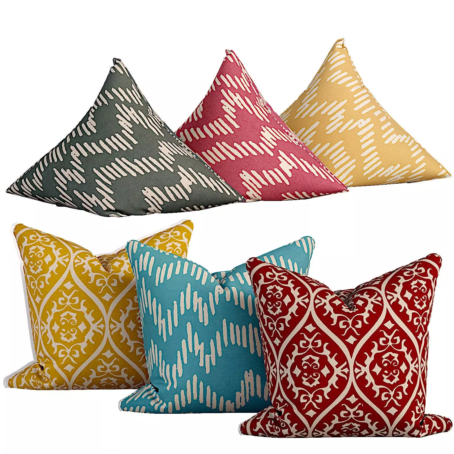 Decorative pillows set 483 3D model