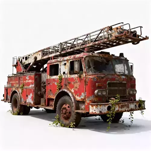 Inferno End Abandoned Fire Truck 3D Model