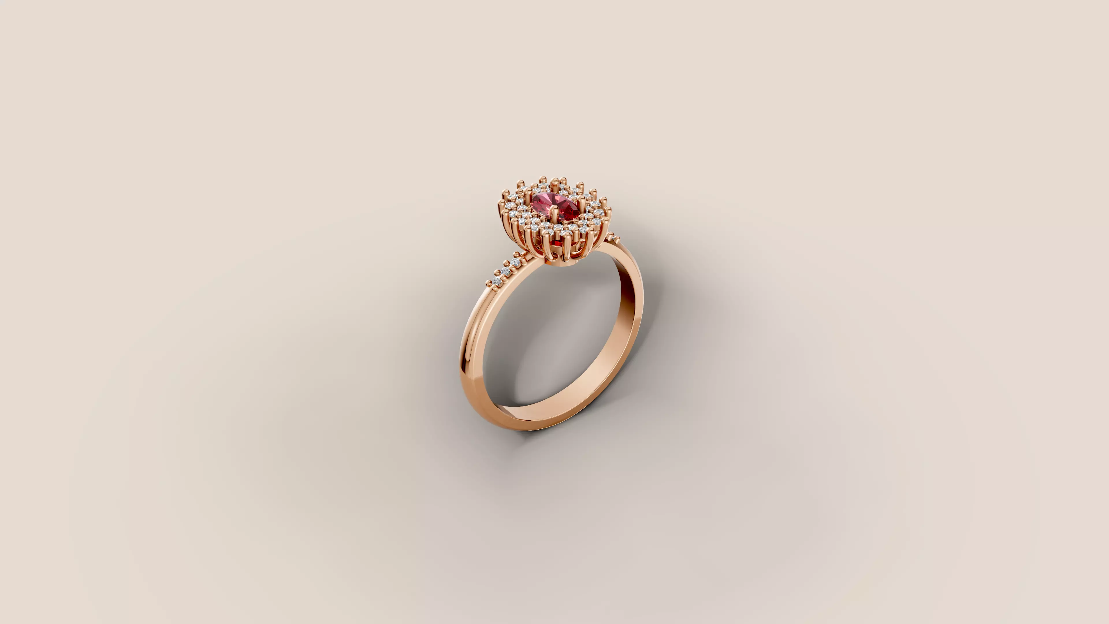 Classic Halo Pave Ring 3D print model