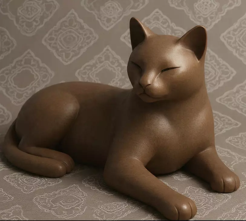 Zen and serene cat statue 3D print model