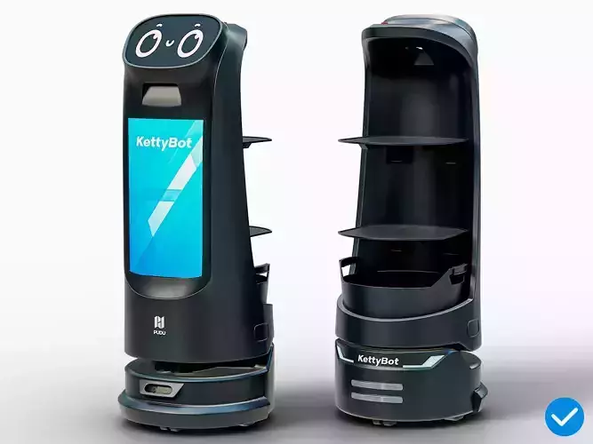 Restaurant Service Robot Waiter KettyBot Pro Black PBR