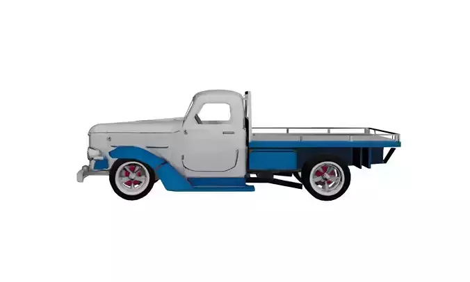 1935 Low Poly Pickup Truck 3D Model Optimized Vintage  Low-poly 3D model 5