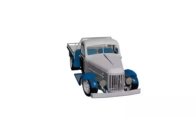 1935 Low Poly Pickup Truck 3D Model Optimized Vintage  Low-poly 3D model 3