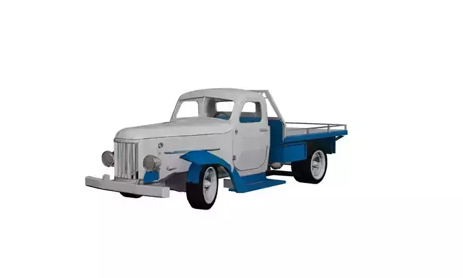 1935 Low Poly Pickup Truck 3D Model Optimized Vintage  Low-poly 3D model 4