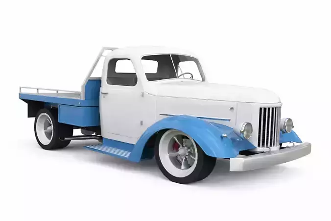 1935 Low Poly Pickup Truck 3D Model Optimized Vintage 