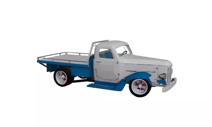 1935 Low Poly Pickup Truck 3D Model Optimized Vintage  Low-poly 3D model 2