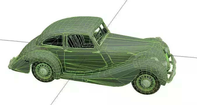 1935 Race Car Low Poly Optimized Vintage Racing Vehicle Asset Low-poly 3D model 6