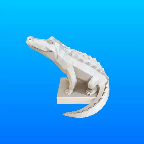 3507 Low Poly Crocodile Full Body 3D Model dog STL 3D print model