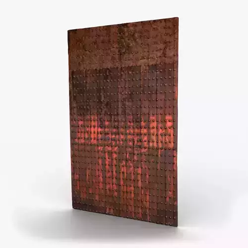 Medieval Riveted Iron Gate Panel Low-poly 3D model