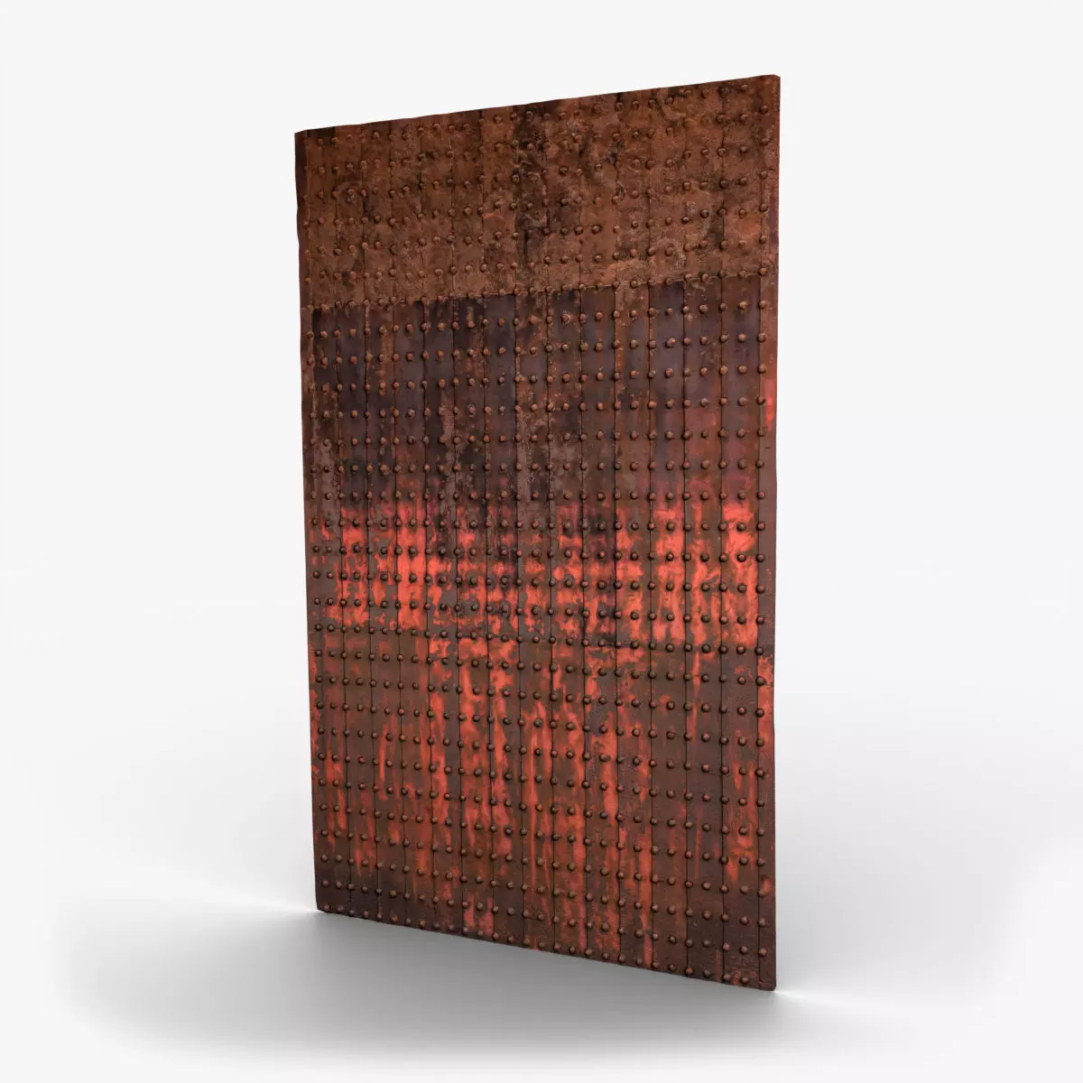 Medieval Riveted Iron Gate Panel Low-poly 3D model