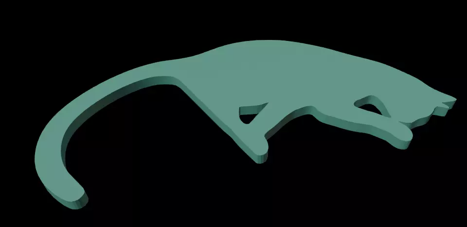 Cat Silhouette Model Free 3D print model