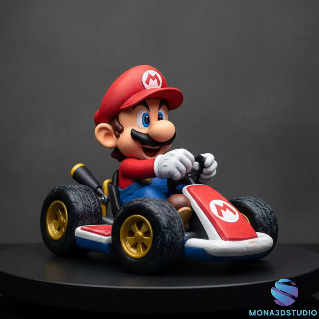 Mario Kart 3D Statue - STL Model - Pre-supported Free 3D print model