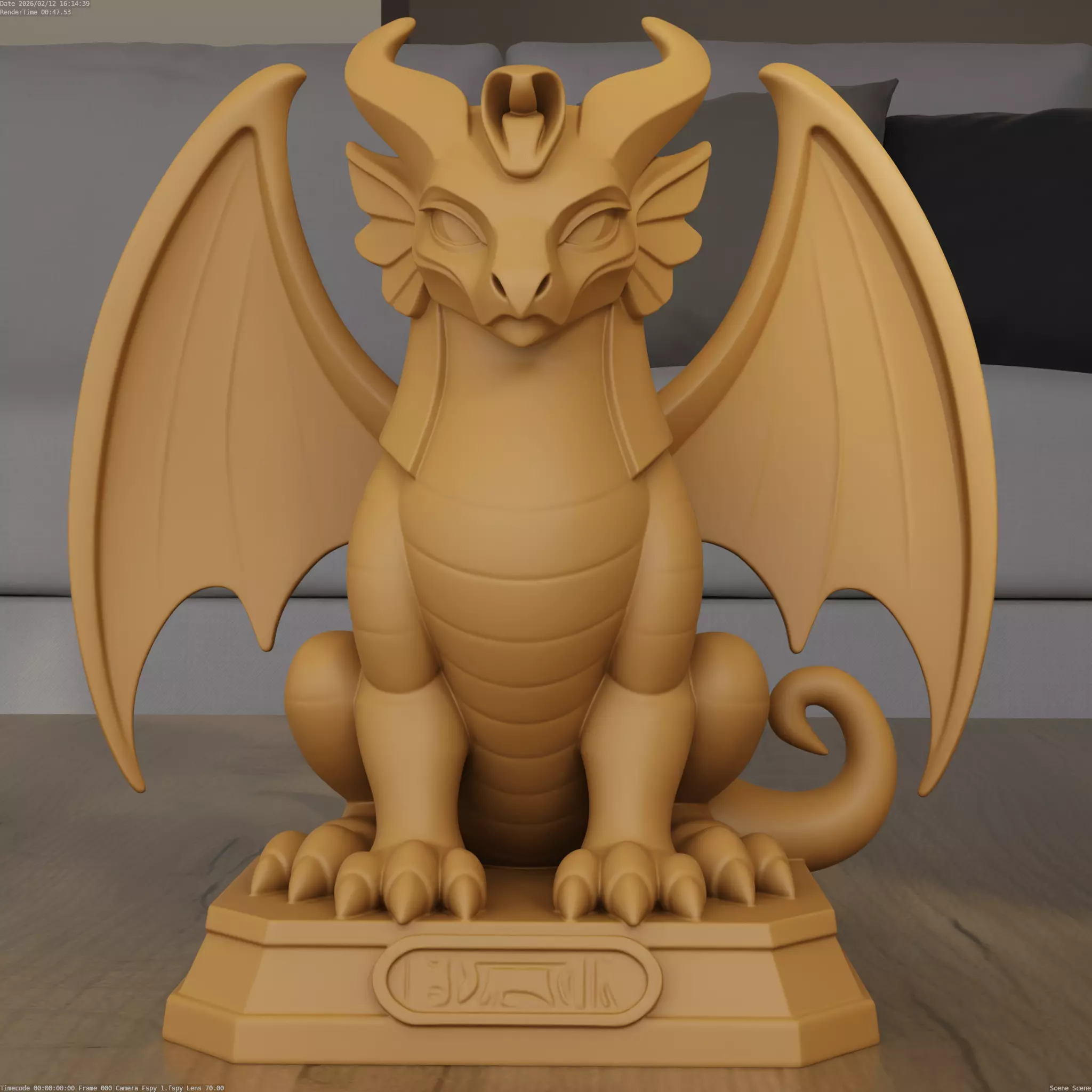 Majestic Guardian Dragon Statue STL Model 3D print model