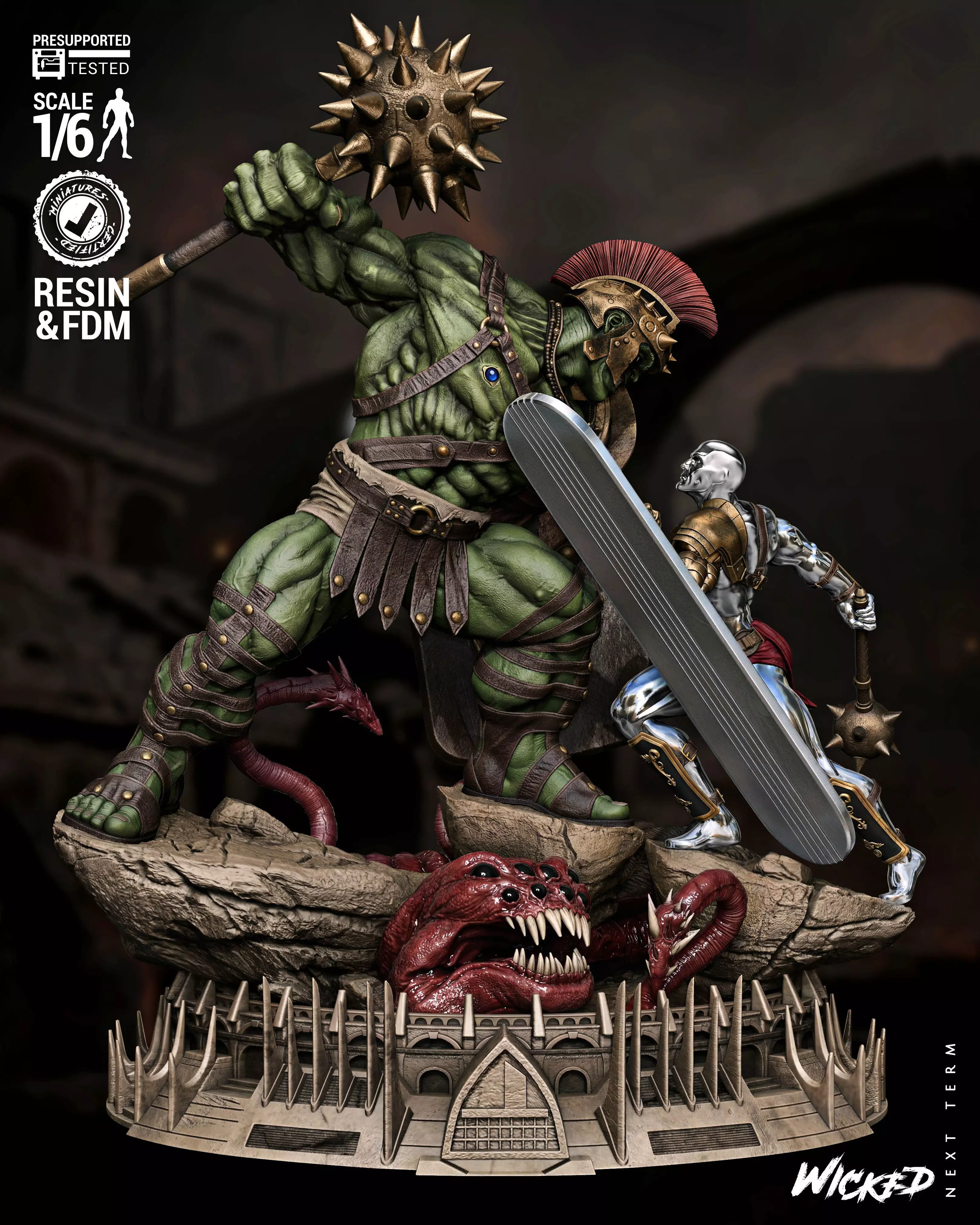 Wicked Marvel Planet Hulk Diorama 3D print model