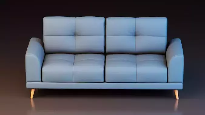 Contemporary Upholstered Lounge Sofa Low-poly 3D model 3