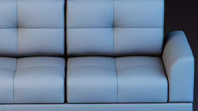 Contemporary Upholstered Lounge Sofa Low-poly 3D model 6